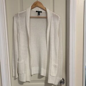 LAUREN RALPH LAUREN SZ S Cream Open-Front Cardigan